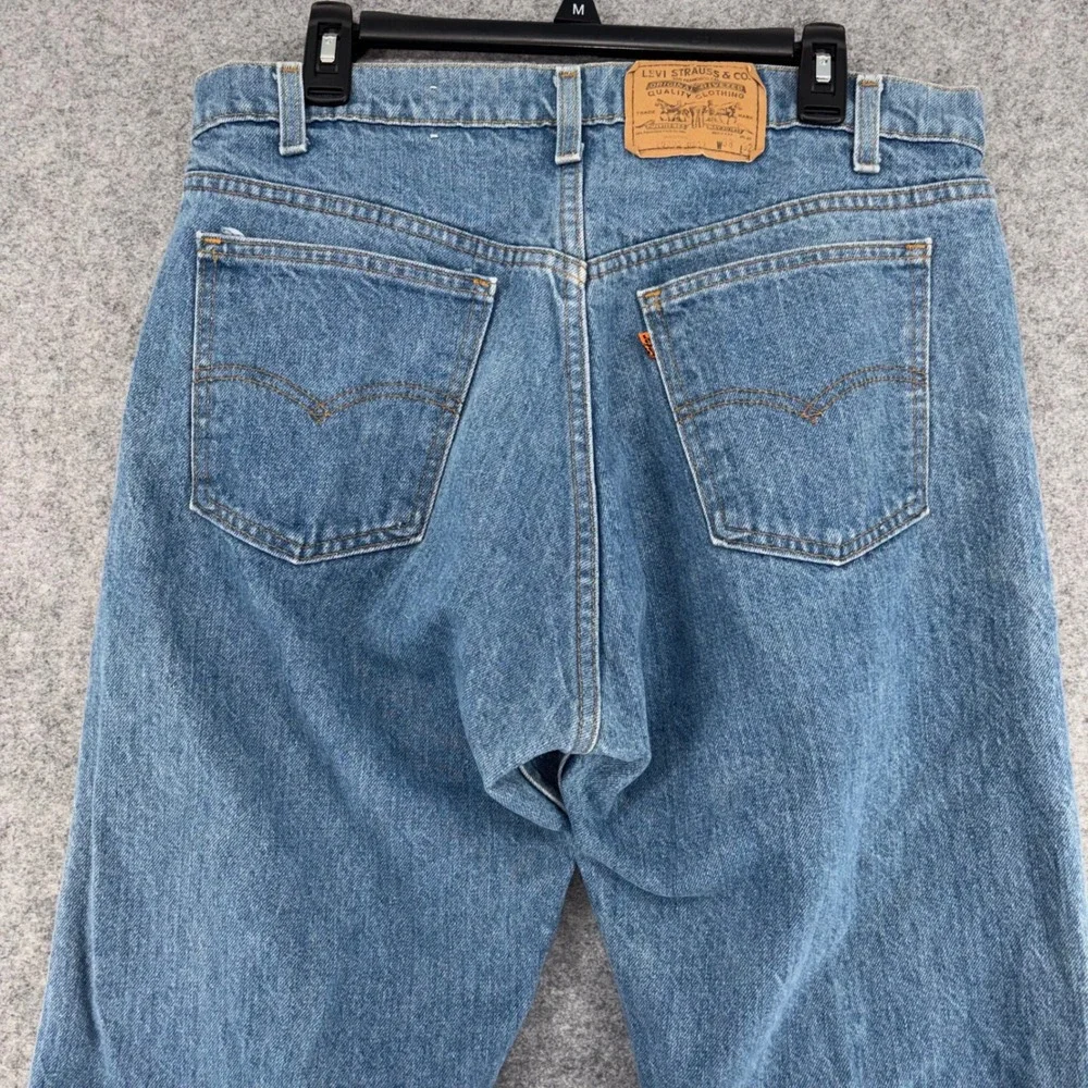 Vintage Levis 505 Orange Tab Jeans Mens 38x32 Blue Straight Leg Made in USA 90s